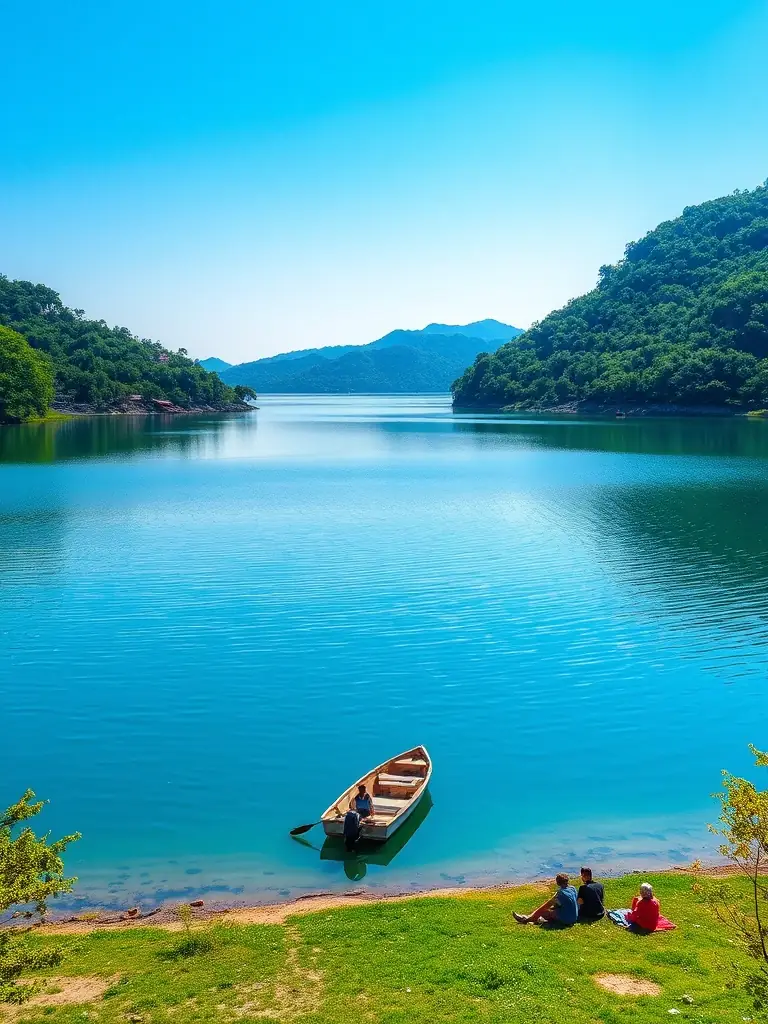 A serene image of Crystal Lake with diverse plant life along the shore, showcasing the natural beauty the Trust aims to protect.