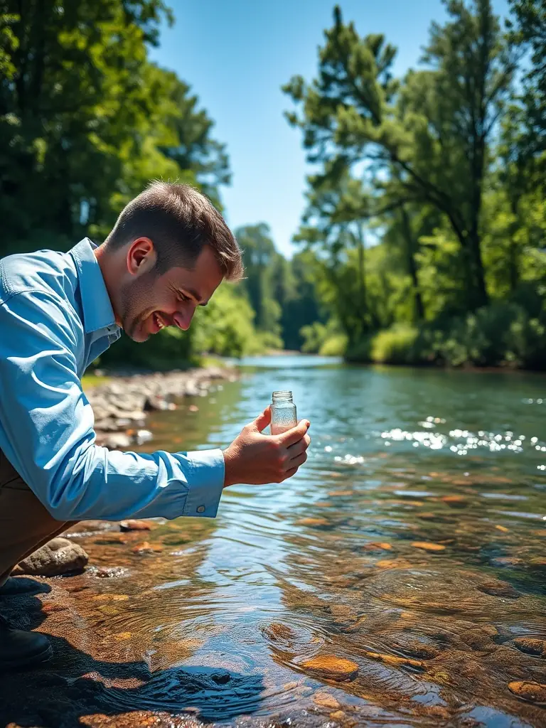 Volunteers collecting water samples from Crystal Lake, demonstrating community involvement in water quality monitoring.
